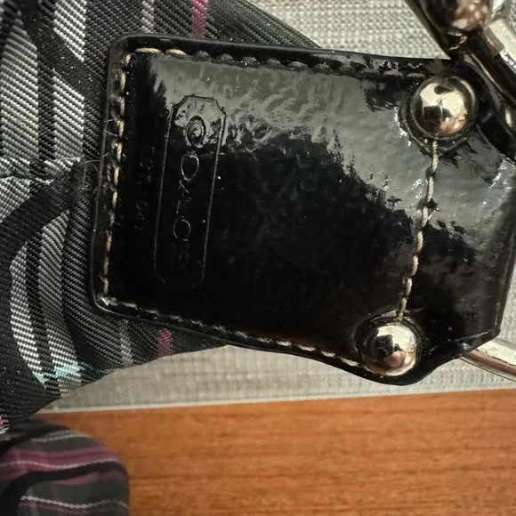 Coach Purple & Black Tartan Handbag - Picture 4 of 9